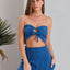 Begonville Alt-Üst Takım Erin Gipeli Şort ve Crop-Top Takım - Saks Mavi