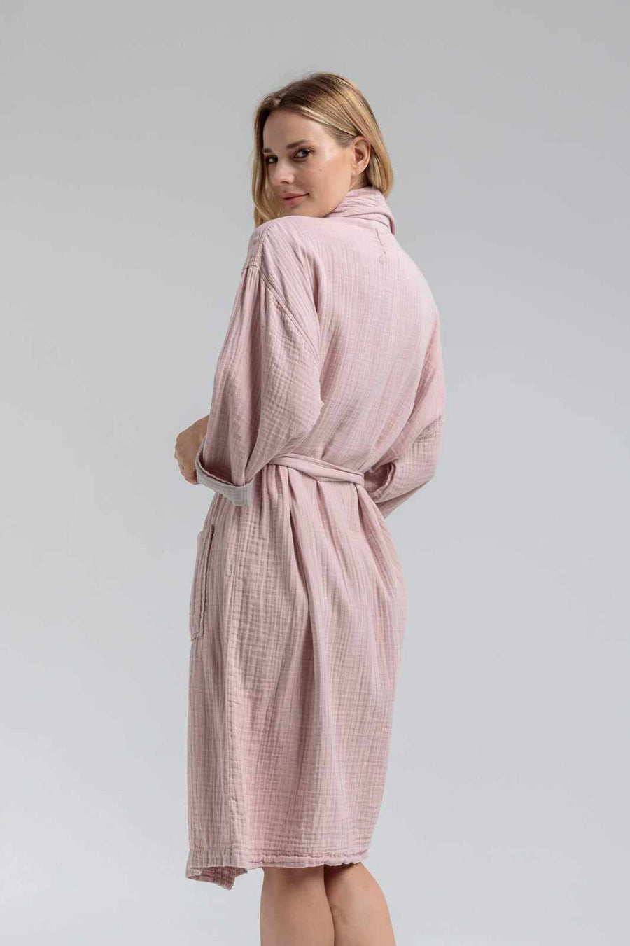 Begonville Bornoz Olympia Muslin Bornoz Pembe
