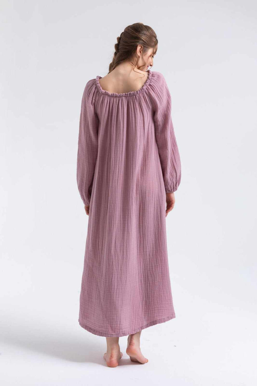 Begonville Elbise Mayde Oversize Uzun Elbise - Lila
