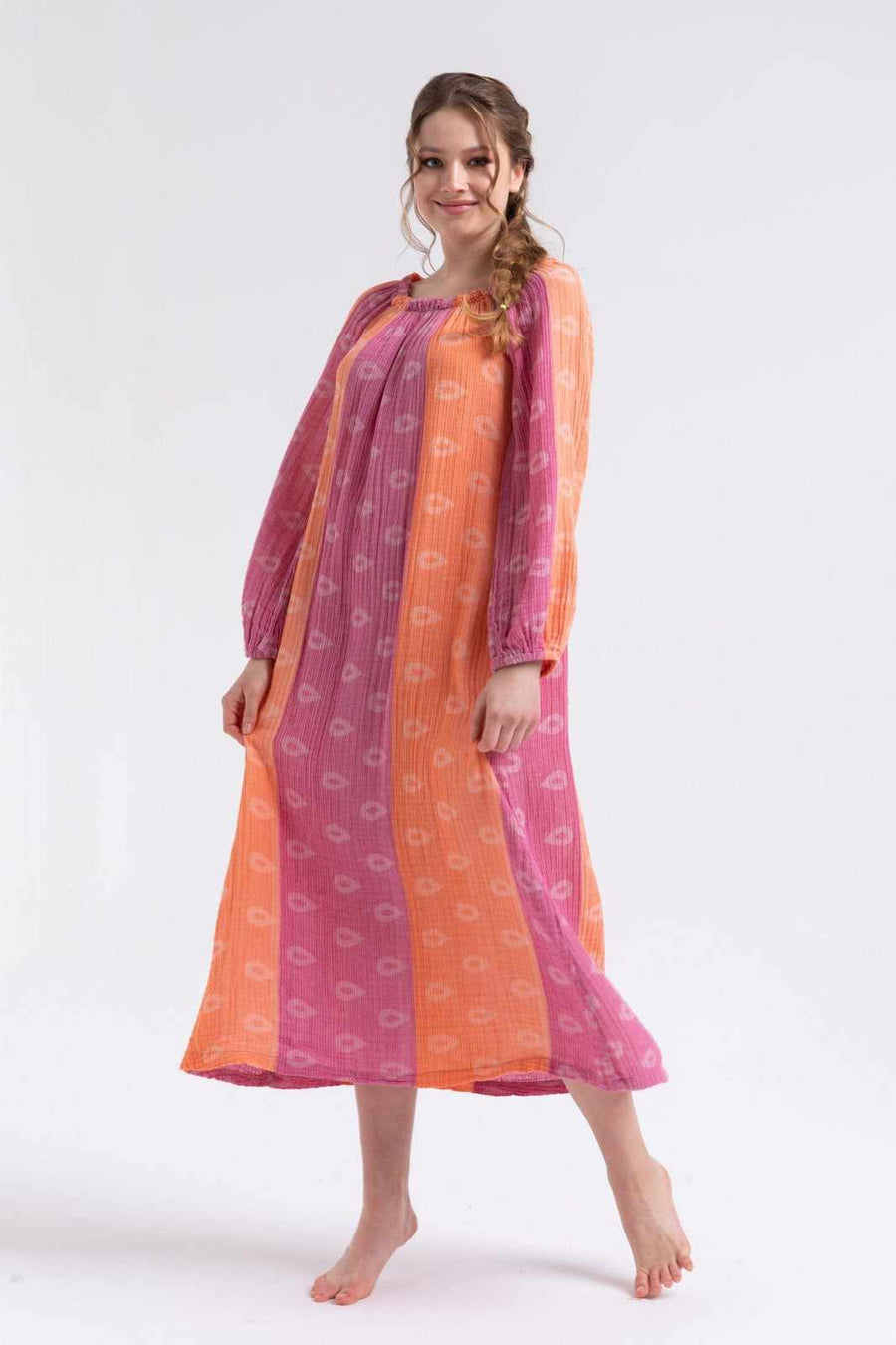 Begonville Elbiseler Turuncu / S Mayde Oversize Maxi Elbise