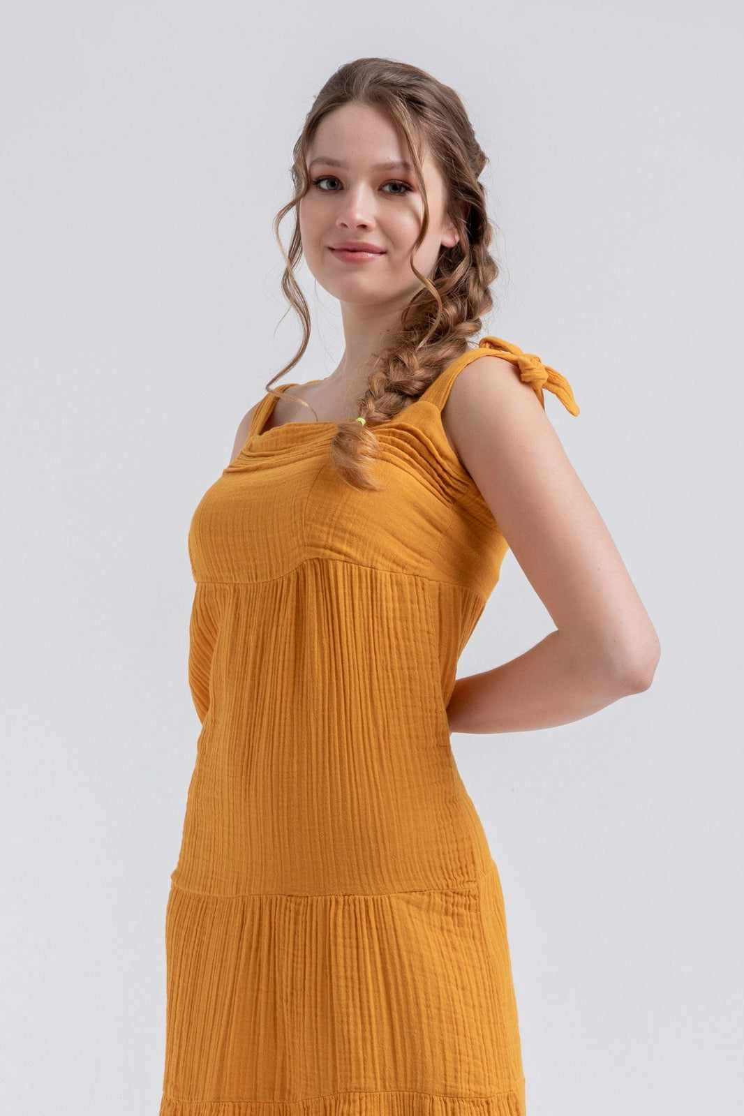 Begonville Elbiseler Sarı / S Vienna Midi Elbise