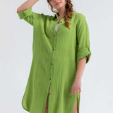 Begonville Gömlek Elbise Caroline Gömlek Elbise - Fıstık Yeşili