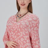Begonville Maxi Elbise Essentials V Yaka Rahat Uzun Elbise - Pembe