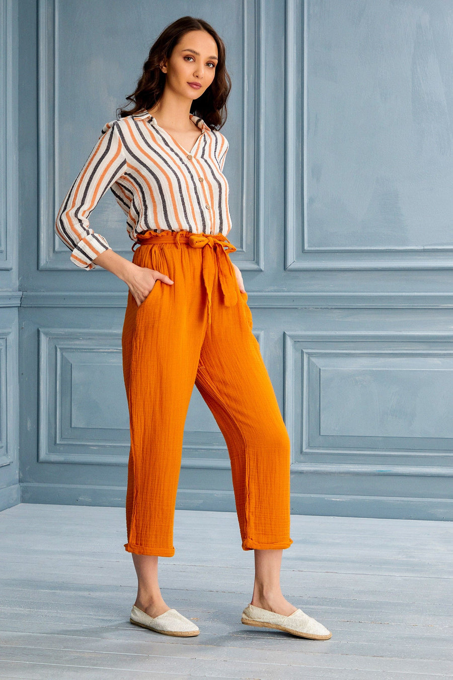 Begonville Pantolon Camila Pamuk Müslin Pantolon