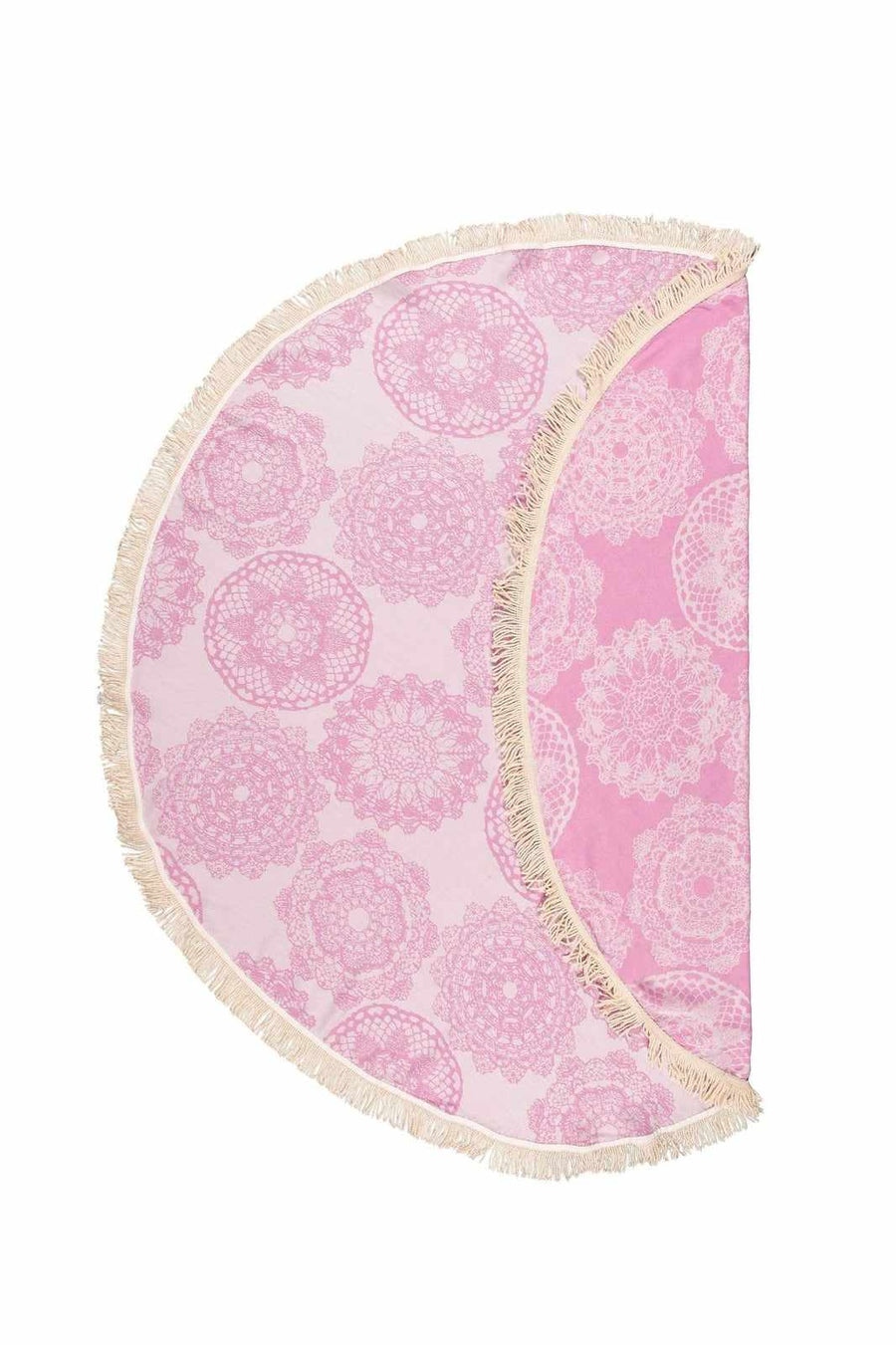 Begonville Peştemal Pareo Lace Bambu Yuvarlak Peştemal - Pembe