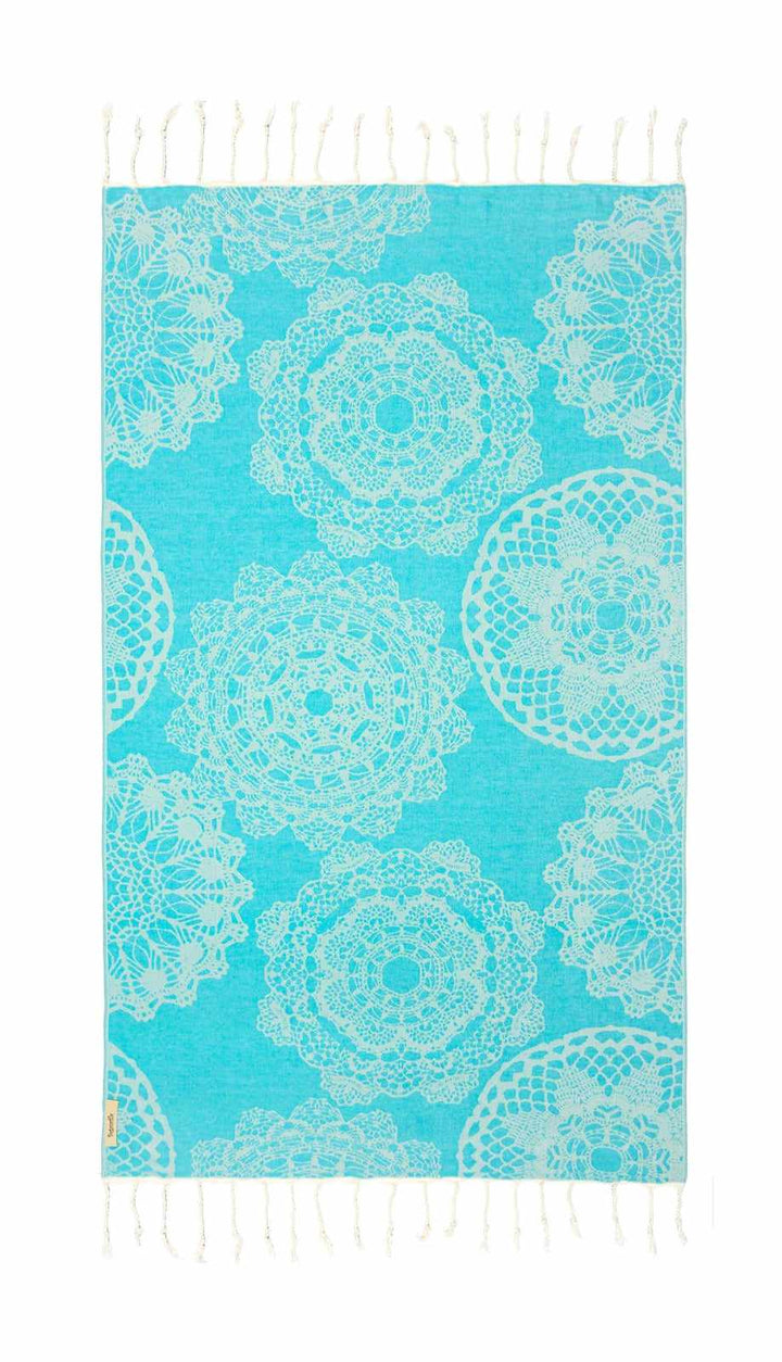 Begonville Peştemal & Plaj Havlusu Lace Turkuaz