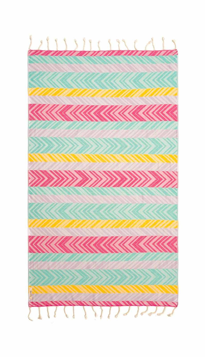 Begonville Peştemal Pareo Momentum Jakarlı Bambu Peştemal - Mint/Pembe