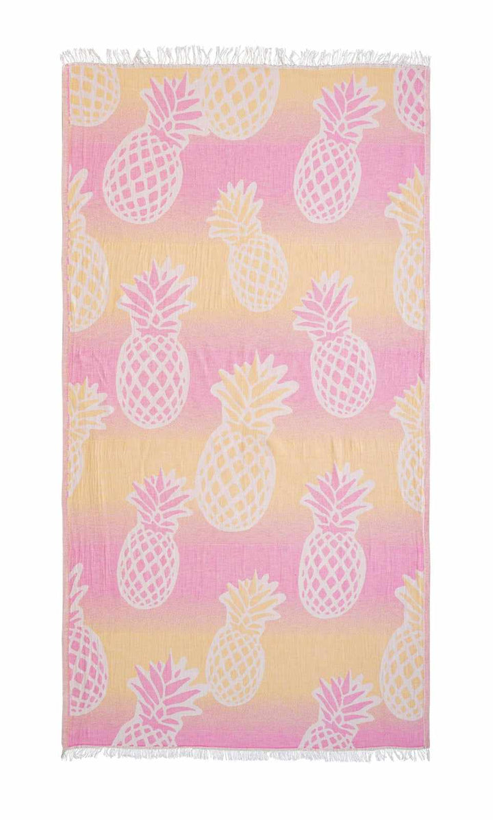 Begonville Peştemal Pareo Pineapple Çok Katmanlı Peştemal - Sarı / Pembe