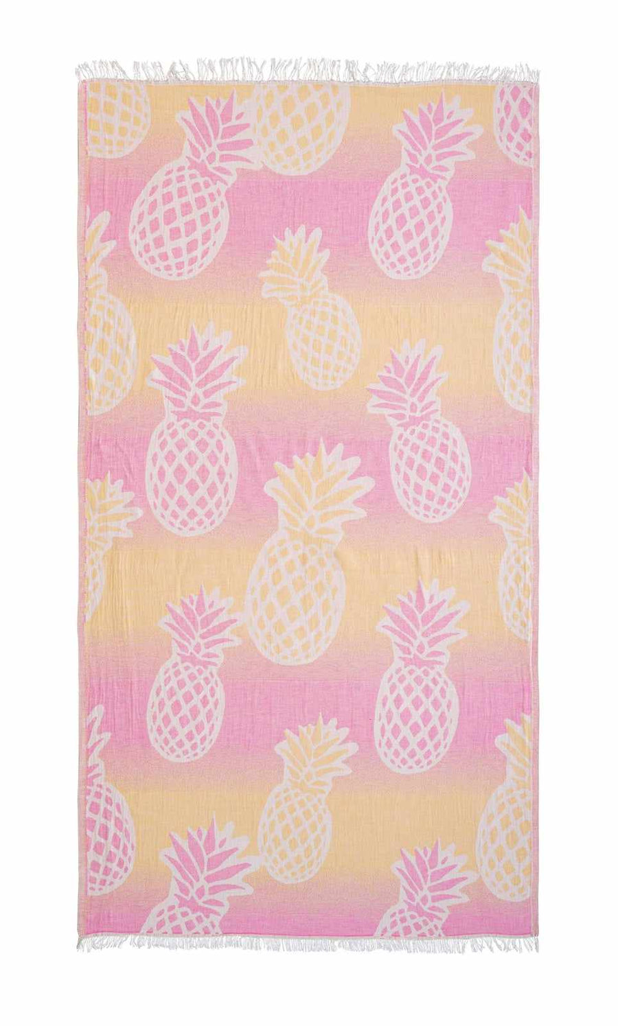 Begonville Peştemal Pareo Pineapple Çok Katmanlı Peştemal - Sarı / Pembe