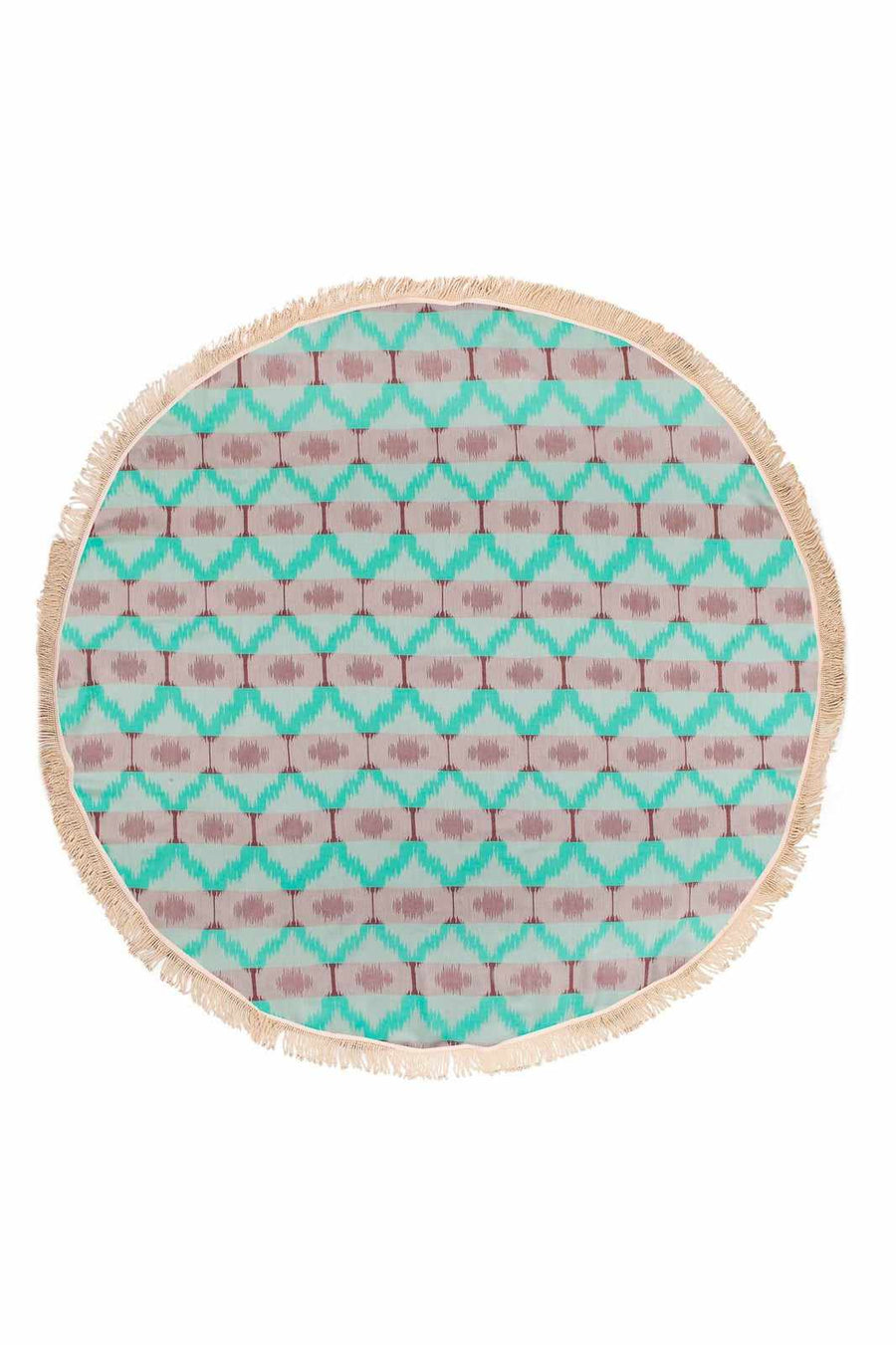 Begonville Peştemal Pareo Ripple Bambu Yuvarlak Peştemal - Mint / Kahve