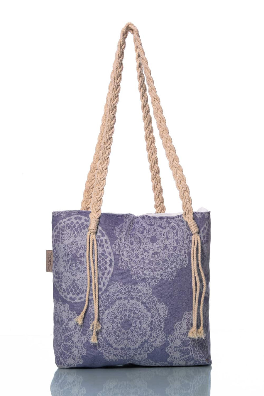Begonville Plaj Çantası Lace Bambu Plaj Çantası - Lacivert