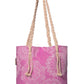 Begonville Plaj Çantası Lace Bambu Plaj Çantası - Pembe