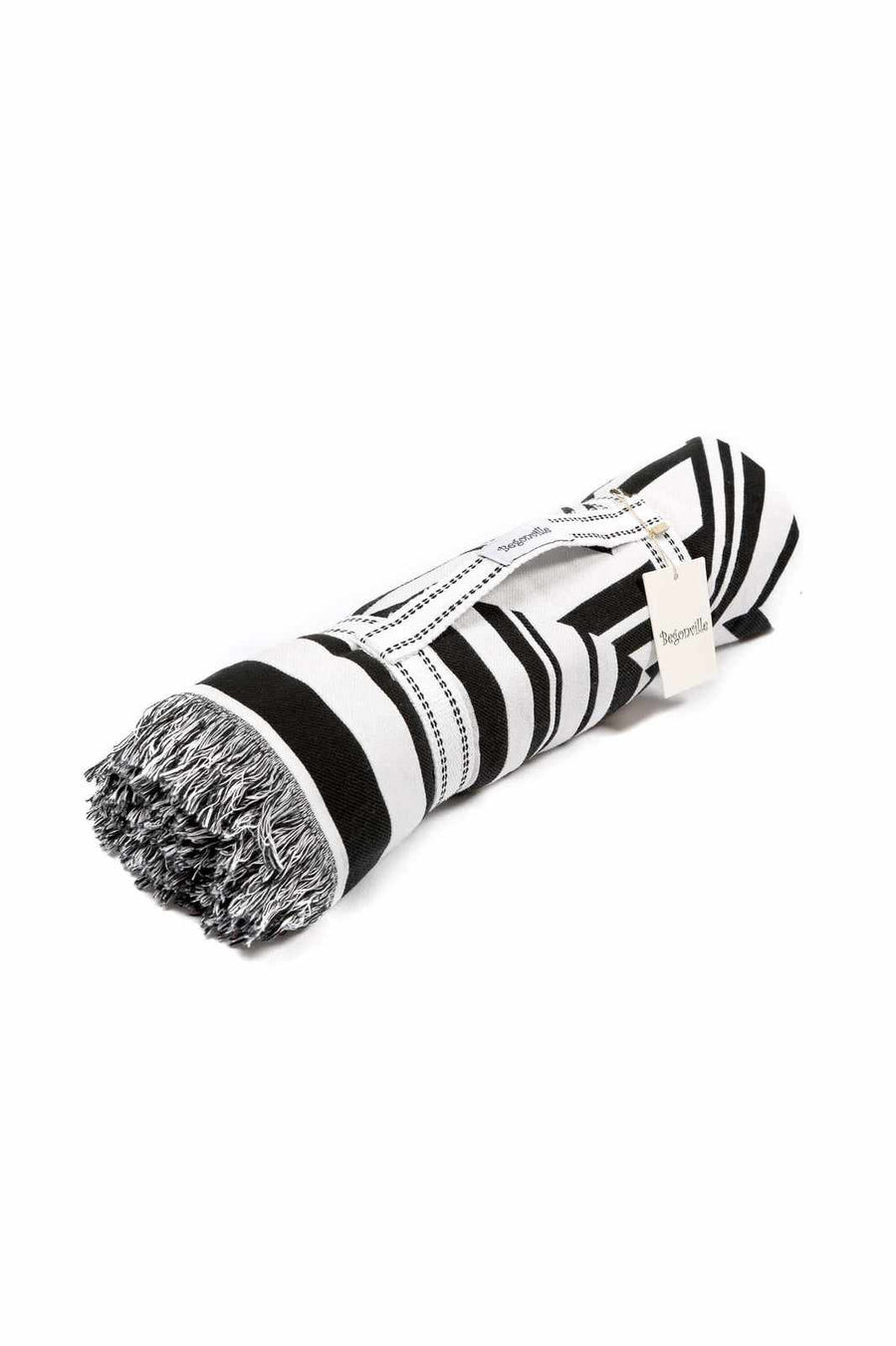 Begonville Bath and Beach Throw Black & White Cotton Throw