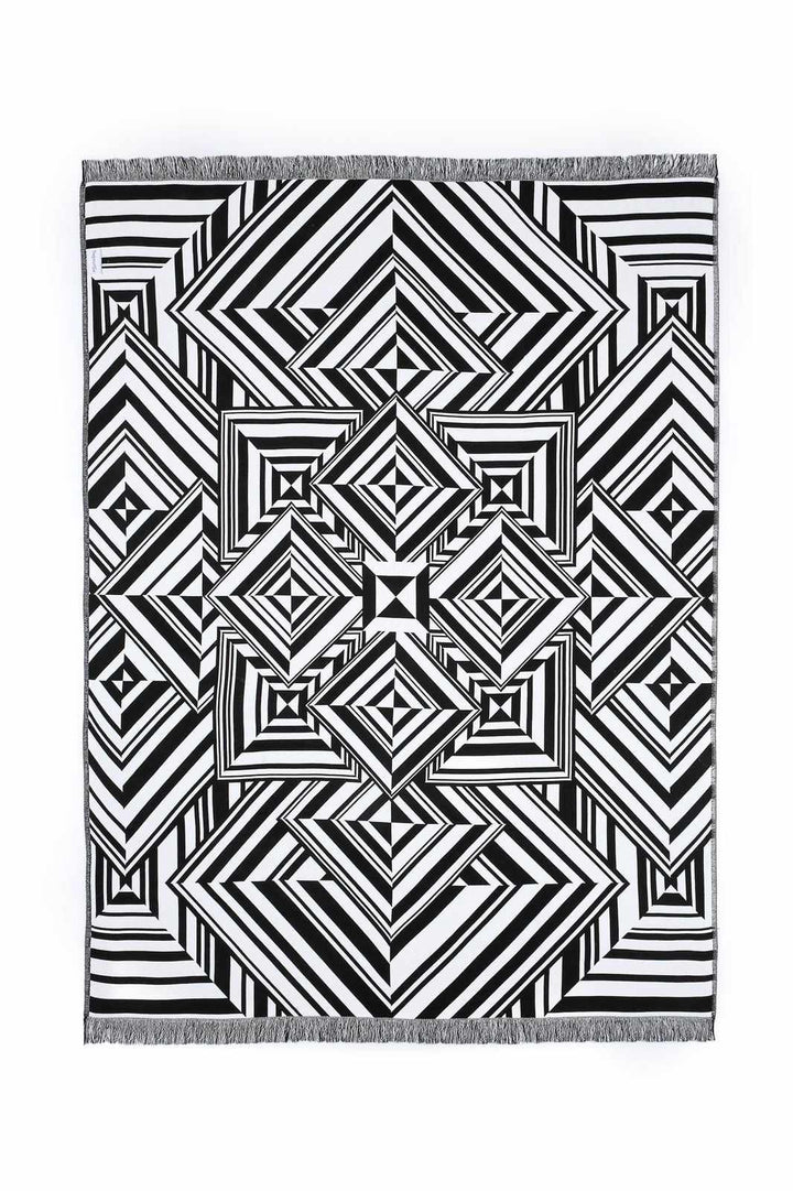 Begonville Bath and Beach Throw Black & White Cotton Throw Mirror